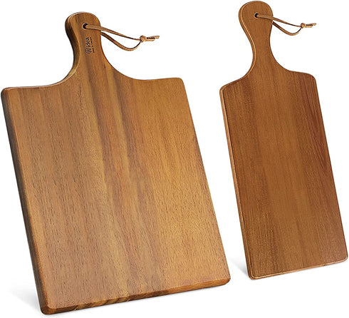 AIDEA Wood Cutting Board with Handle, Cheese Board Chartuterie Board?for Cutting and Serving 17"X11"bundle with 17"X6"(2 Pack)