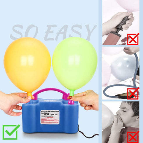 KINBON Electric Balloon Pump Air Balloon Pump Dual Nozzle Portable Balloon Inflator Blower Pump Ballon Buddy Inflator for Party Decoration Balloon Arch 110V 600W