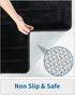MontVoo Bath Mat Rug- Luxury Soft Absorbent Plush Microfiber Black Bathroom Rugs Mats Non Slip Washable Bath Mats Rugs for Bathroom Floor Sink Tub Shower Rug Bathmat 16?x24?