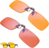 BRADDELL OPTICS Anti Glare FL-41 Rose & FL-500 Amber Blue Blocking Clip-on Computer Reading Glasses for Migraine Light Sensitivity, Photophobia and Fluorescent LED Lighting (Standard)
