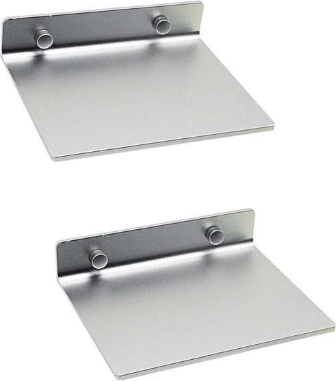 SinLoon 6 Inch Small Shelf in Flat Satin Aluminum Bathroom Shelf Wall Mount for Small Speaker Smartphone, Tablet, Toiletries Silver 2 Pack
