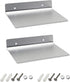 SinLoon 6 Inch Small Shelf in Flat Satin Aluminum Bathroom Shelf Wall Mount for Small Speaker Smartphone, Tablet, Toiletries Silver 2 Pack