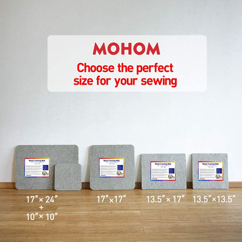 MOHOM 17" x 13.5" Wool Pressing Mat 100% New Zealand Felted Wool Ironing Mat Pad Blanket for Quilter, Sewing, Quilting Supplies and Notions