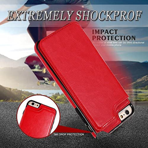 iPhone 6S Plus Wallet Case,iPhone 6 Plus Flip Case for Women/Men,iPhone 6s Plus Purse Case,Auker Vintage Leather Folio Flop Secure Fit Magnetic Closure Folding Case with Wallet/Card Holder
