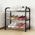 Small Shoe Rack?3-Tier Shoes Shelf Storage Multifunctional Lightweight Organizer Sturdy Metal Stackable Stand Footwear for Closet Living Room Bedroom bathroom(3 Tier Black Shoe Rack)