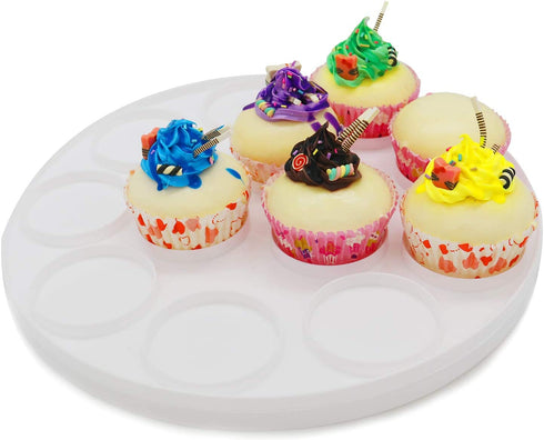 10 Inch Portable Pie Cupcake Carrier Deviled Egg Tray with Lid and Tray 3-In-1 Round Cupcake Container Egg Holder Muffin Tart Cookie Keeper Food (Green)