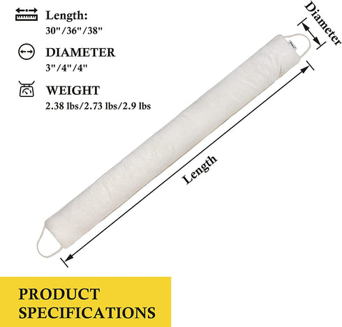 fowong 36 Inch Draft Stopper, Bottom Door Seal Sound Blocker Weather Strip Heavy Duty Seal Guard Saving Energy Reduce Noise (Beige)
