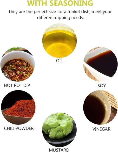 Cabilock 100Pcs Disposable Sauce Dish Dipping Sauce Dishes Round Soup Plate Soy Sauce Dishes Seasoning Dish for BBQ, Salad, Tomato Sauce