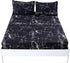 MAG Black Marble Full Size Super Soft Microfiber Bed Sheet 4PC Marble Bedding Sheet Set with 1 Flat & 1 Fitted Sheet with 2 Pillow Shams , 12? Deep