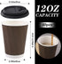 HSSUGI 12 Oz Premium Insulated Ripple Paper Coffee Cups,40 Packs Paper Coffee Cups with Lid,Disposable Paper Cups .To Go Paper Coffee Cups for Drink,Travel,Home and Office