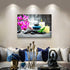 Farmhouse Wall Decor for kitchen canvas Wall Art for Bedroom Modern Office Wall Decoration Zen Stone Still Life 1 Panel Purple Flowers Bathroom Canvas art Paintings - HD wall Pictures for Home Decor