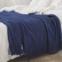 Homiest Decorative Knitted Throw Blanket with Fringe Soft & Cozy Tassel Blanket for Couch Sofa Bed (Navy Blue, 50x60)