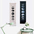 Tapestry Wall Hanging Tapestries Nine Phases of the Full Growth Cycle of the Moon Wall Tapestry Cotton Linen Wall Art, Modern Home Decor (Black + White Moon Phase Change, 12.99" x 52.75")