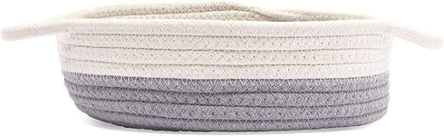 Juvale Grey Woven Basket Set with Handles (9.8 x 8.7 x 2.8 in, 3 Pack)