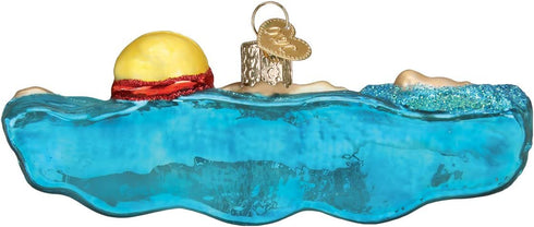 Old World Christmas Swim, Skis and Flippers Glass Blown Ornaments for Christmas Tree, Swimmer