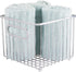 mDesign Metal Bathroom Storage Organizer Basket Bin - Farmhouse Wire Grid Design - for Cabinets, Shelves, Closets, Vanity Countertops, Bedrooms, Under Sinks - Square, 2 Pack - Chrome