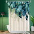 Wallall Peacock Feather Shower Curtain Teal Blue Peafowl Tail Bathroom Curtains Beautiful Natural Wild Living Room Decorations Washable Fabric Bathtub Decor with Hooks 72x72inch