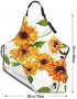 3D Sunflower Cooking Apron for Women Men Plus Size with 2 Pockets Waterproof Avoid Oil Stains Adjustable Neck Strap for for Thanksgiving,Christmas,Cooking,Baking & Painting