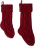 Kunyida 14" 4PCS Unique Burgundy Knit Christmas Stockings,Style2