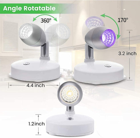 Wireless Spotlight with Remote ,13 Color Changing Spotlight ,Battery Powered Dimmable Puck Light with Rotatable Light Head for Painting Picture Artwork Closet ?Art Light for Painting.(2 Pack)