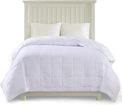 Madison Park Windom Microfiber Down Alternative Stain Resistant Blanket, Twin, White
