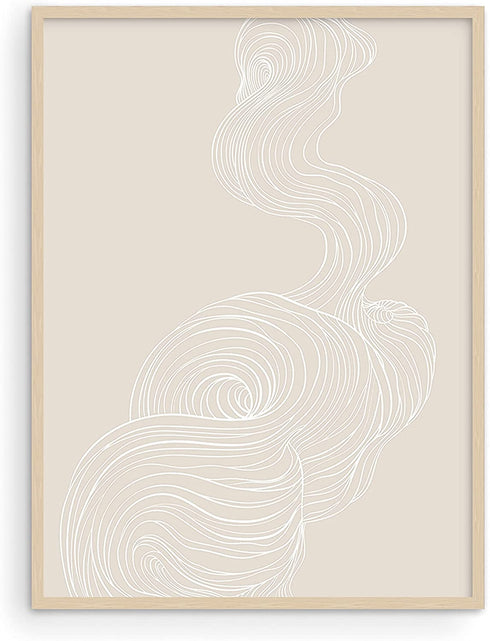 Abstract Wall Art Line Art Wall Decor - by Haus and Hues | Minimalist Wall Art Modern Wall Decor Modern Wall Art Minimalist Art Scandinavian Decor Abstract Smoke with Tan Background UNFRAMED 12x16