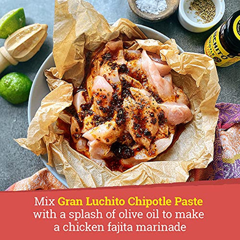 Gran Luchito Mexican Chipotle Chili Paste 3.5oz | Handmade in Mexico | Super Smoky Chipotle Sauce with A Medium to High Heat | All Natural & Gluten/GMO Free - Perfect For Mexican Cooking