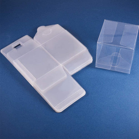 BENECREAT 30 Pack 3.5x3.5x3.5 Inches Clear Plastic Party Favor Box for Valentine's Day Choclates and Wedding Party Candy Cookies Favors