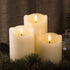 Eywamage Real Wick Wax Flameless Candles with Remote Set of 3, Electric LED Pillar Candles Battery Operated Ivory Timer Fake Candles, 3 Inch Diameter 4 5 6 Inch Tall