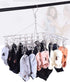 2 Pack Stainless Steel Sock Drying Rack with 72 Clips, Swivel Wind-Proof Hook Clothes Hanger Dryer for Sock, Underwear, Bra, Laundry Accessories