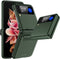 Vizvera for Samsung Galaxy Z Flip 3 Case with Hinge Protection (2021)- Z Flip 3 Armor Case- Silicone All-Inclusive Shockproof Case for Galaxy Z Flip 3(Green)
