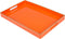 MAONAME Orange Serving Tray with Handles, Modern Decorative Tray for Coffee Table, Plastic Rectangular Tray for Ottoman, Bathroom, Decor, 15.75 x 10.2 x1.57