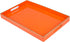 MAONAME Orange Serving Tray with Handles, Modern Decorative Tray for Coffee Table, Plastic Rectangular Tray for Ottoman, Bathroom, Decor, 15.75 x 10.2 x1.57