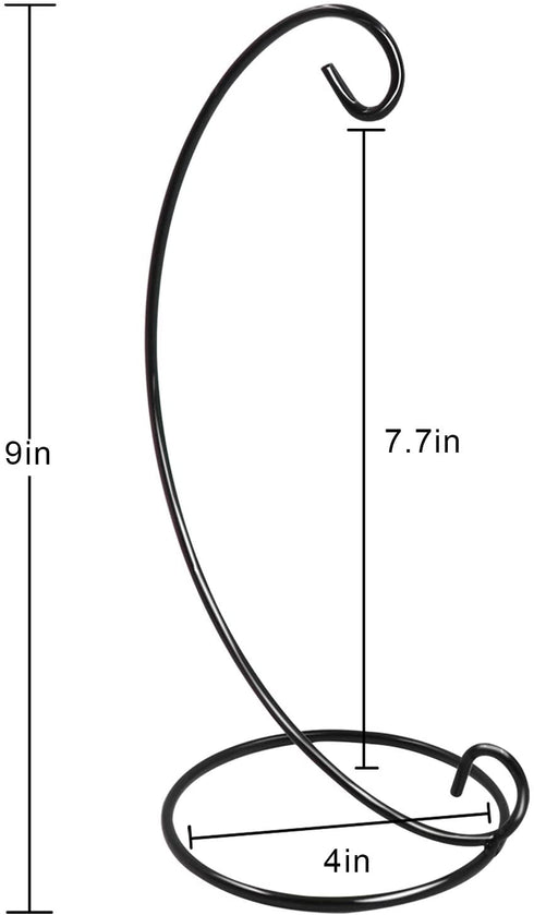 HiGift 12 Pack Ornament Display Stand, 9? Tall Iron Ornament Holder Stand for Hanging Globe Air Plant, Terrarium Plant, Witch Ball Stand for Bauble Home Party Wedding Craft Christmas Decor - Black