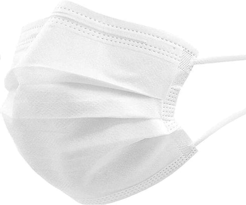 Luosh Disposable 3 Ply Face Masks ASTM Level 3 Made in USA ISO7 Cleanroom 100% American Made Material 50 pack (10 Individually Sealed 5 packs) No Skin Breakout No Chemicals No Odor White