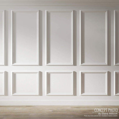 Ekena Millwork PNL20X24AS-02 20"W x 24"H x 1/2"P Ashford Molded Scalloped Wainscot Wall Panel