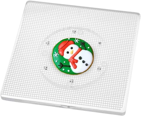 CY craft Cookie Decorating Turntable with Anti-Slip Silicone Mat,Cup Cake Sugar Icing Cookie Decorating Supplies Tools,Clear Acrylic Small Lazy Susan Turn Table ,6.3 x 6.3 Inch,Square,Pack of 1