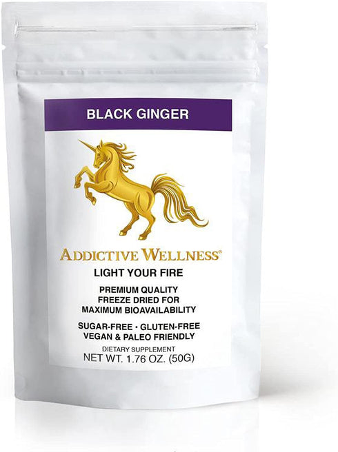 Addictive Wellness Thai Black Ginger Freeze Dried Powder 50g Kaempferia Parviflora Thai Ginseng