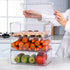 Set of 4 Fridge Storage Bins,Stackable Kitchen Pantry Cabinet, Freezer Food Organizer Box with Lid,Clear Plastic BPA Free Food Container for Kitchen Countertops, Refrigerator