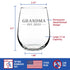 Grandma Est 2022 - New Grandmother Stemless Wine Glass Gift for First Time Grandparents - Bold 17 Oz Large Glasses