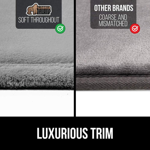 Gorilla Grip Thick Memory Foam Bath Rug, Soft Absorbent Luxury Mats, Plush Velvet Topside, Machine Wash Rugs, Microfiber Dries Quickly, Cushioned Bathroom Mat for Bathtub, Shower Floor, 24x17, White
