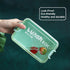 Iteryn Stackable Bento Lunch Box, Eco-Friendly Wheat Fibre Bento Box for Kids Adult, 2 Layer 3 Compartment Lunch Containers, Microwave Safe - Green