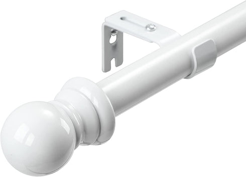 HOSKO Curtain Rod Kit - 1 Inch Curtain Rods for Window 30-44 Inches - Including Two Mounting Brackets ?White?