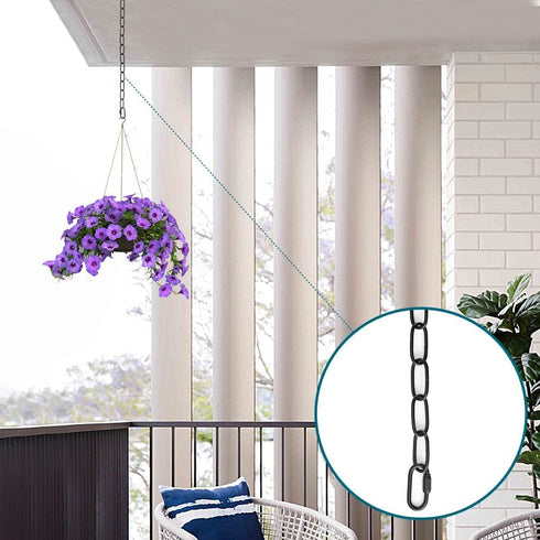 PEESIN Black Pendant Light Fixture Chain, 6 feet Lighting Hanging Chain, Pendant Lamp Fixture Chain Extension with Connection Locks, Heavy Duty Lighting Chain Replacement for Chandelier, Plants, 50 BL
