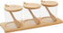 Small Glass Condiment Containers with Lids, Spoons, and Bamboo Wood Base (10oz, 3 Pack)