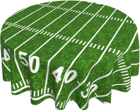 American Football Field Round Tablecloth 60 Inch Fabric Dining Table Cloth Cover for Holiday Home Picnic Party Wedding Buffet Parties Camping
