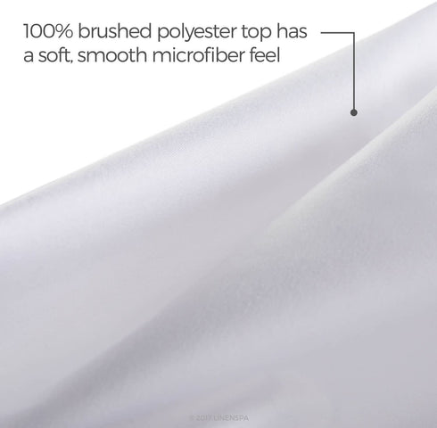 Linenspa Premium Fabric Mattress Protector-100 Protector-Waterproof--Vinyl Free, California King, Smooth 5-sided