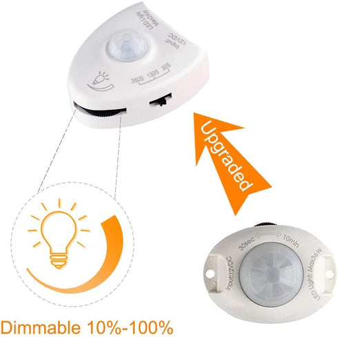 Under Bed Light, WILLED Dimmable Motion Activated Bed Light 5ft LED Strip with Motion Sensor and Power Adapter, Bedroom Night Light Amber for Baby, Crib, Bedside, Stairs, Cabinet and Bathroom