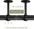 Ceiling Curtain Rod Brackets, 1 Inch Heavy Duty Curtain Rod Bracket Black Closet Flange Rod Holder End Support 8 Pack Curtain Pole Holders Sockets Ceiling Mount Curtain Rod Bracket for Wardrobe