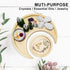 Moon Tray Crystal Holder for Stones Display, Natural Pine Crystal Tray for Healing Crystal & Essential Oils, 9.17X 3.94 Inches Crescent Moon Bowl with 4.64 Inches Round Tray